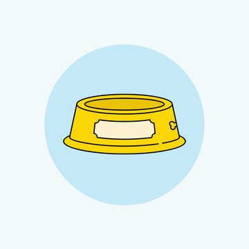 Yellow Pet Feeder Bowl Illustration for Pet Products