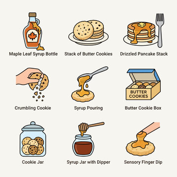 Delicious Cookies and Syrup Illustration for Food Bloggers
