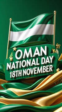 Oman national day celebration 18th november with flag and festive decor
