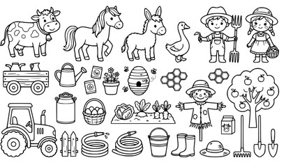 Fototapeta premium farm animals set