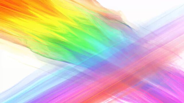 Vibrant Abstract Watercolor Composition with Fluid Soft Pastel Color Streaks on White