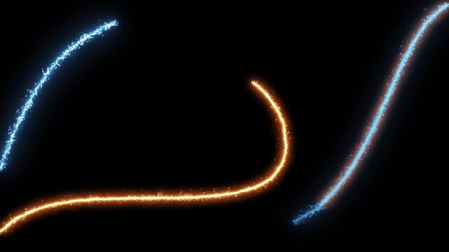 transparant animation abstract light background loop with blue and gold collor energy