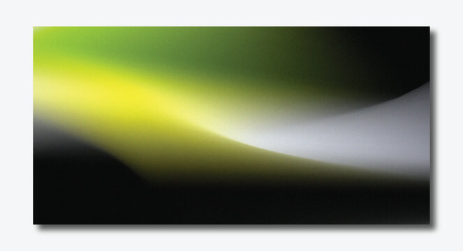 Abstract grainy neon green and silver liquid gradient background with dark wavy metallic texture