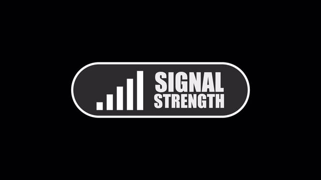 Animated signal strength button features white text and signal bars for network telemetry connectivity projects.