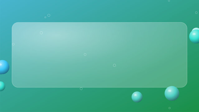 Modern glassmorphism frame for website design featuring a liquid glass effect with floating soft spheres on a smooth gradient background for ui