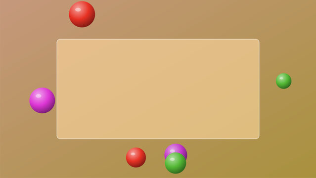 Modern glassmorphism frame for website design featuring a liquid glass effect with colorful floating spheres on a soft abstract gradient background