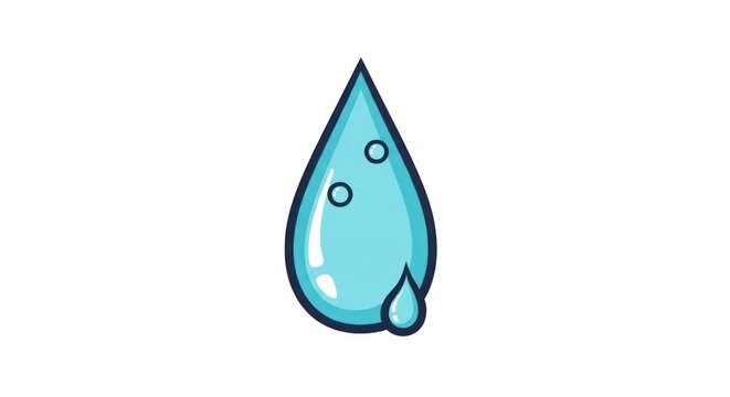Cartoon water drop icon symbol.