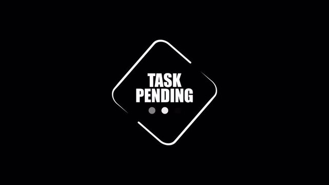 Task pending badge animation with subtle waiting dots suitable for workflow reminders and status indicators.