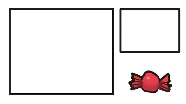 There is a candy moving or swaying near the frames.