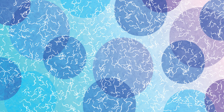 Abstract Blue Circular Pattern Watercolor Background