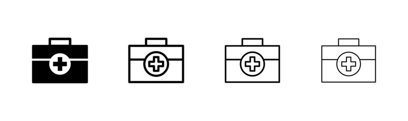 Medical box icon logo design. Medical suitcase sign and symbol. First aid icon