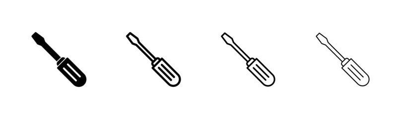 Naklejka premium Screwdriver icon logo design. tools sign and symbol