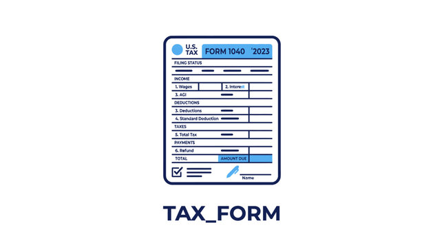 Tax form document for filing taxes.