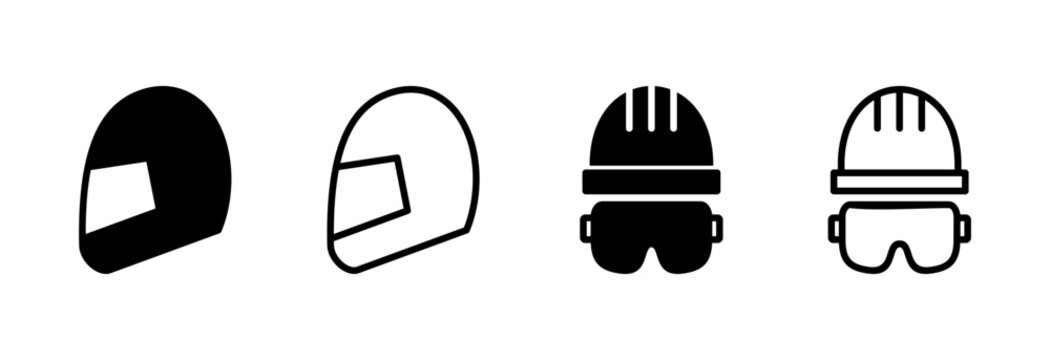 Helmet icon symbol for apps and websites. Motorcycle helmet sign and symbol. Construction helmet icon. Safety helmet