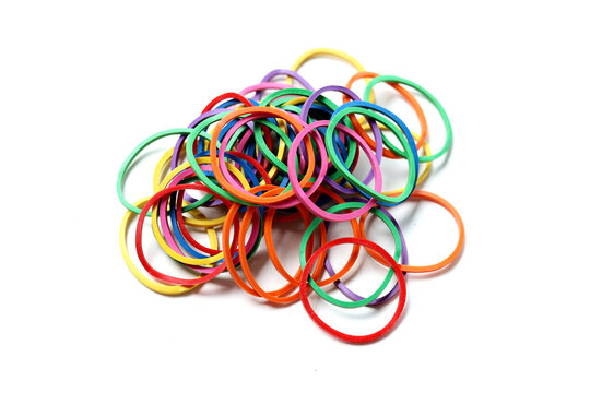 Pile of colorful elastic rubber bands