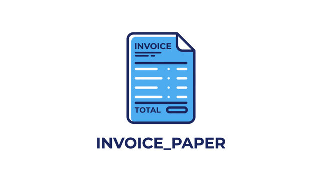 Blue invoice paper document bill.