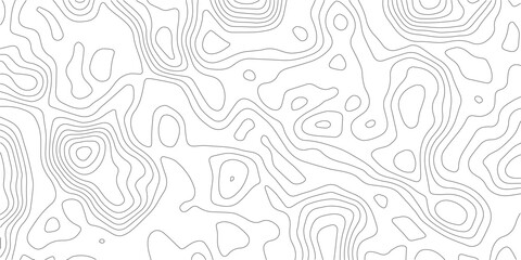 Black and white abstract topographic contour map pattern with topographic abstract geography elevation background cartography landscape navigation © Samim islam