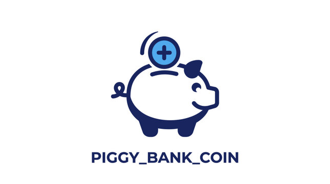 Piggy Bank Coin Icon Representing Savings and Financial Growth.