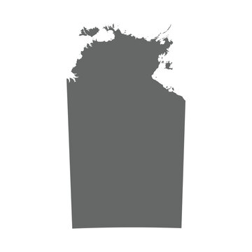 Grey map of Northern Territory. Vector illustration