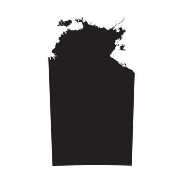 Black map of Northern Territory. Vector illustration