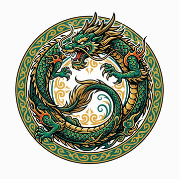 Eastern Dragon Circular Emblem