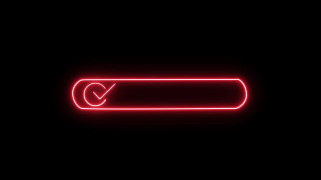 neon verified button on black background, representing a digital interface for granting permission or access. Quantum verified concept. Digital system security alert 4K video.