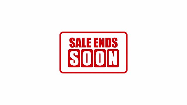 sale ends soon animated red promotional banner with rectangular frame on transparent background