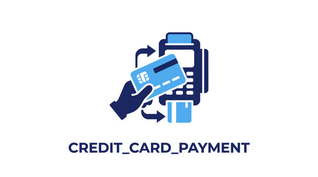 Hand holding credit card making payment.