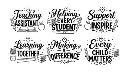 Fototapeta premium Educational phrases and symbols for teaching and learning support for educators and students