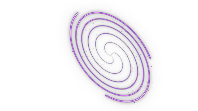 Purple Wind Swirl Vortex Spiral Overlay, Isolated on Transparent Background. Isolated glowing wind swirl vortex spiral for VFX, motion graphics and cinematic compositing.