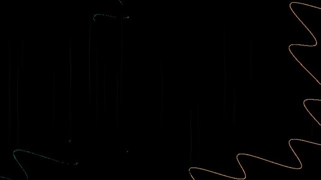 Dynamic abstract background featuring glowing orange and yellow wavy lines that create a modern, fluid ripple effect across a dark, mysterious digital canvas