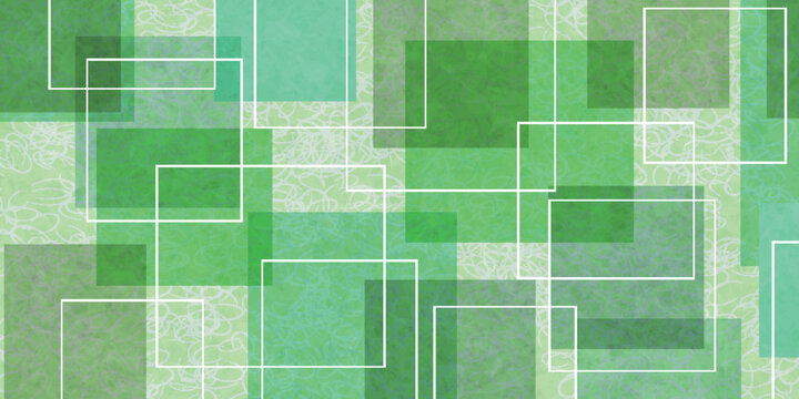 Abstract Geometric Green Square Overlay Pattern Background