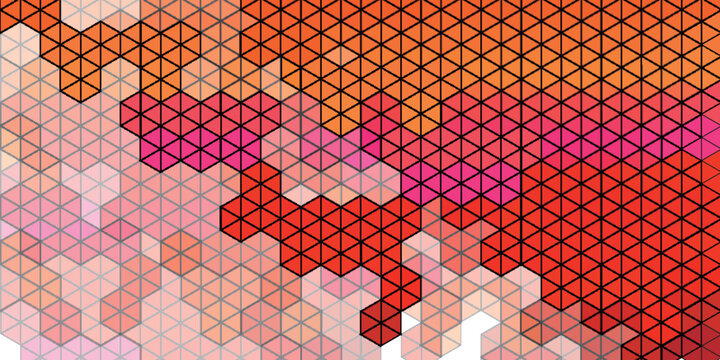 Geometric Hexagonal Abstract Pattern in Warm Gradient Colors