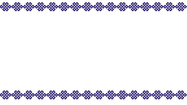 Japanese Traditional Blue Knot Pattern Border Frame Motion Background Looped Video