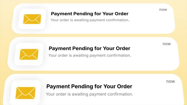 Payment Pending Notification on Mobile Interface. Clean UI design for e-commerce, fintech, payment systems, mobile apps, and digital commerce.