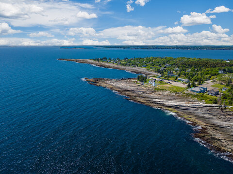 Aerial view of the coast of the sea