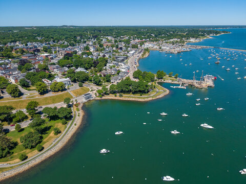 Aerial view of Plymouth, Massachusetts (waterfront)