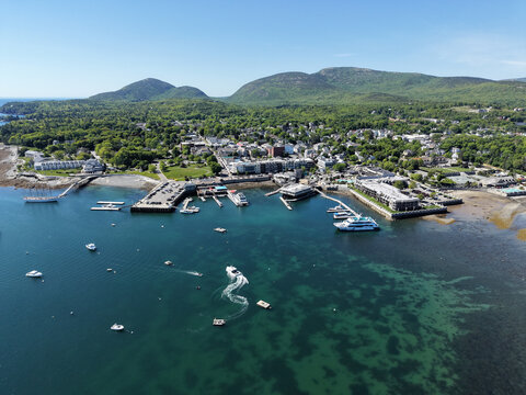 Aerial view of Bar Harbor