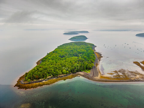 Aerial view of Bar Island