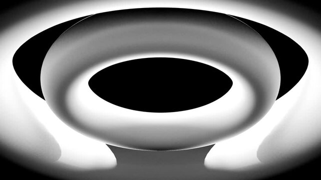 Looping 3D Abstract Glowing Neon Circle Background