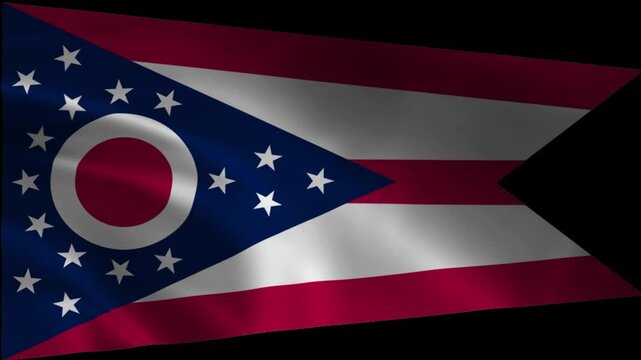 Waving Flag of Ohio State Loop - 4K USA Banner
