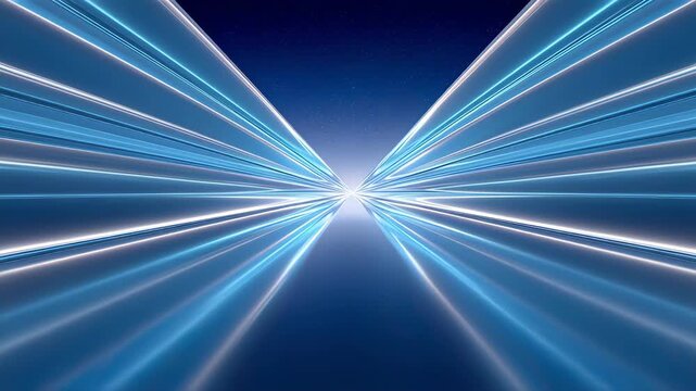 Blue light beams converging in space