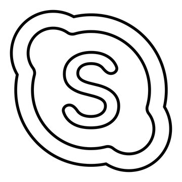 skype logo line icon with editable stroke