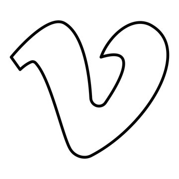 vimeo logo line icon with editable stroke