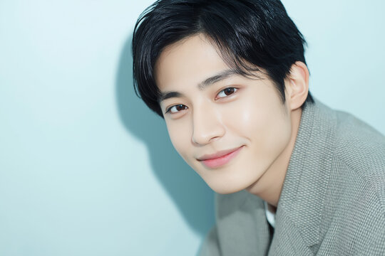日本人男性,男性,若い男性,イケメン,俳優風,ポートレート,人物,顔,笑顔,表情,ビジネス,スーツ,ジャケット,ファッション,ヘアスタイル,黒髪,茶髪,金髪,清潔感,爽やか,美容,メンズビューティー,モデル,スタジオ撮影,白背景,ベージュ背景,コピースペース,バナー素材,広告,広告素材,人物素材,プロフィール,証明写真風,上半身,正面,視線,自然な笑顔,ビジネスマン,採用,企業,Webデザイン,S