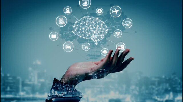 A visual of artificial intelligence network connecting AI, network, and system across a structured digital platform for seamless AI communication Marrow