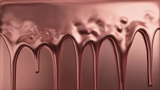 Dripping Rose Gold Metallic Surface 4K Generative AI