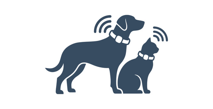 Smart Pet Tracking Collar Vector Icon