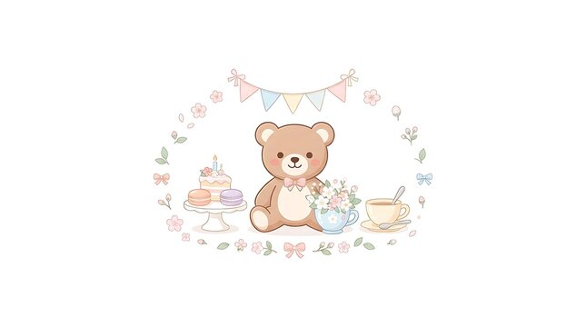 baby shower card with teddy bear