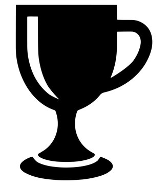 Award trophy cup icon representing victory and winning achievement with achievement champion competition